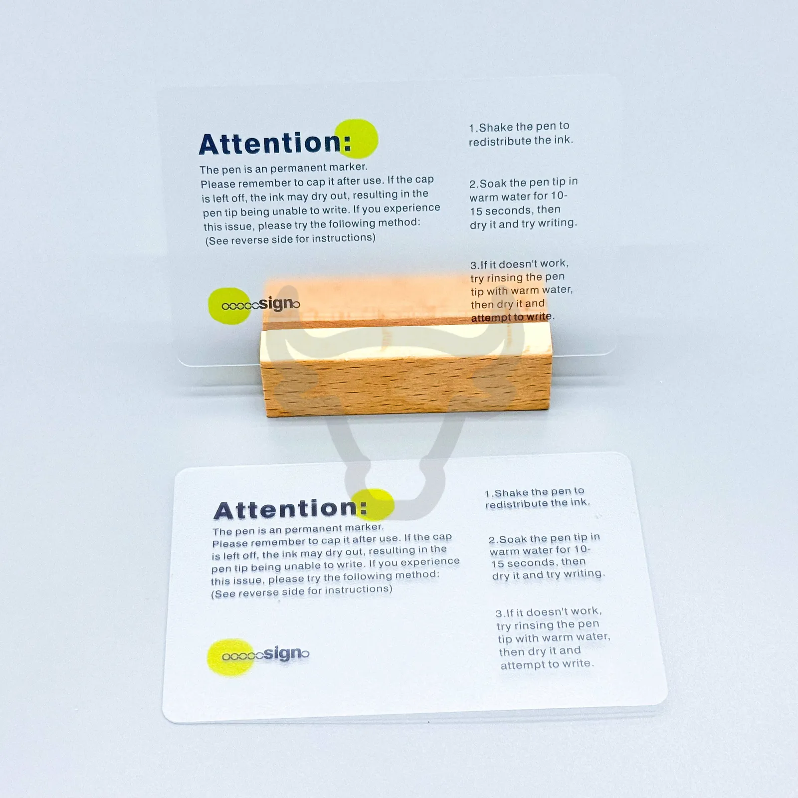 Printed cards with different data fields.