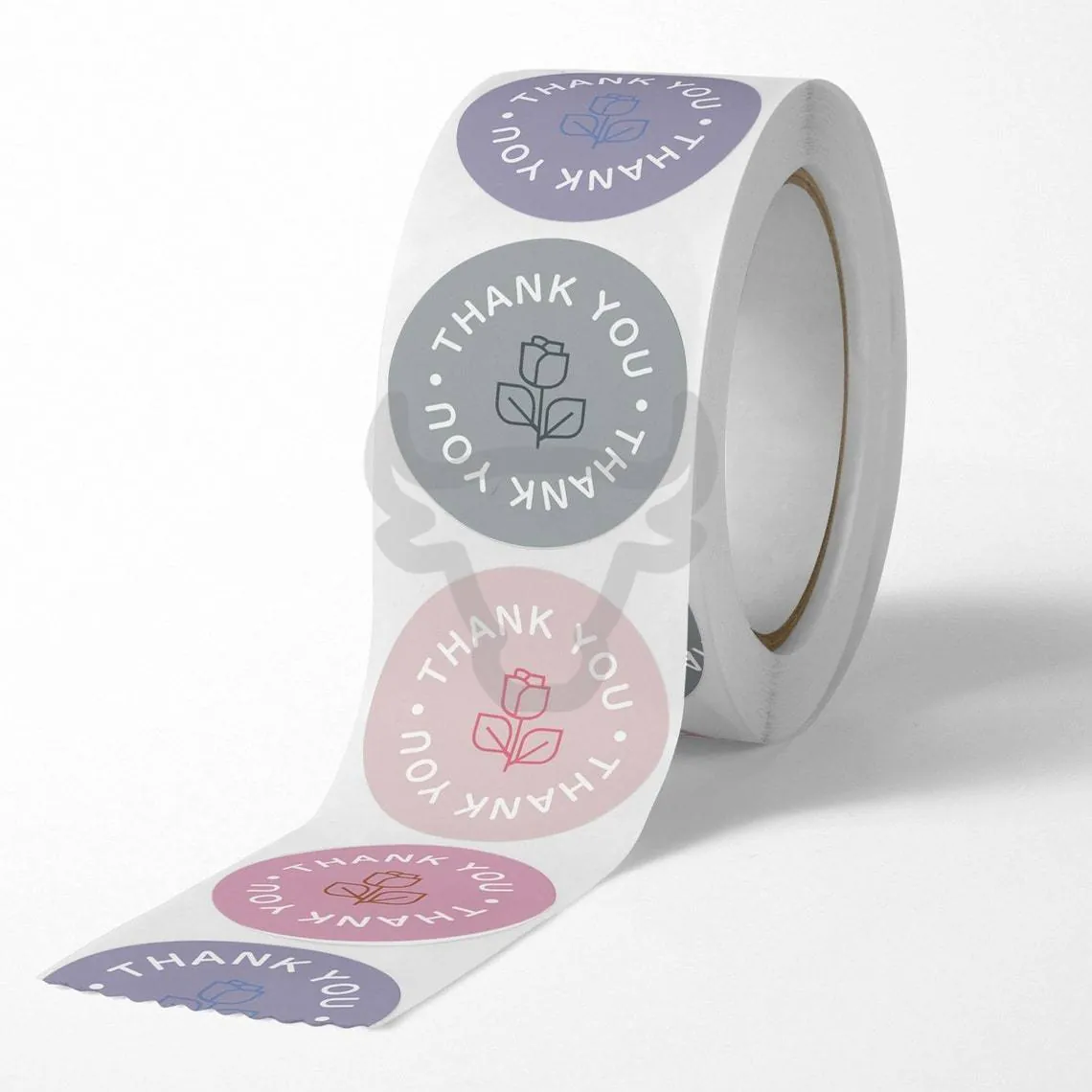 White film labels on rolls