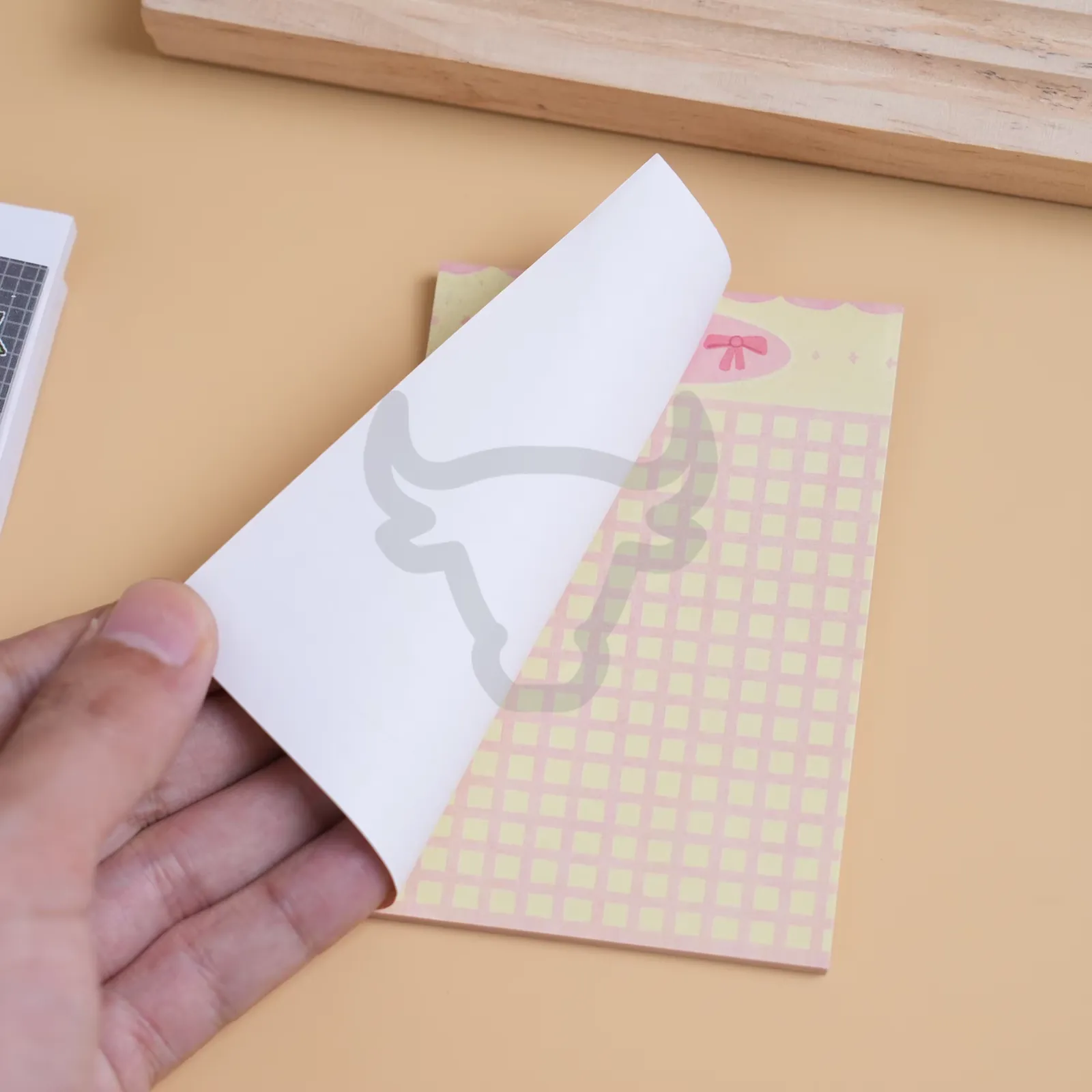 Custom printed sticky notes pad.