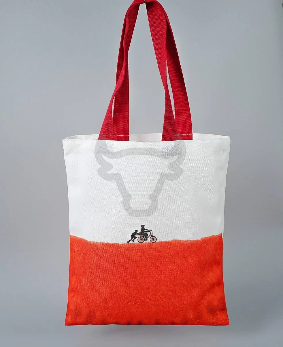 Custom printed cotton tote bag.