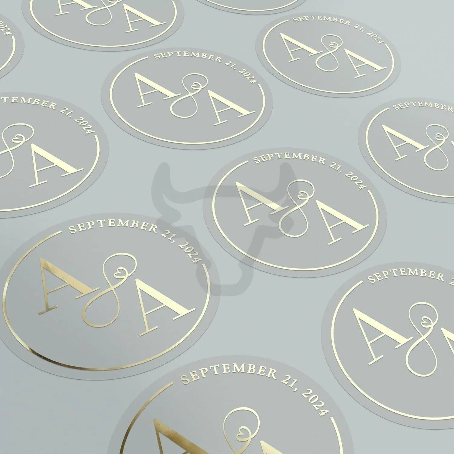 Transparent labels with selective metallic print.